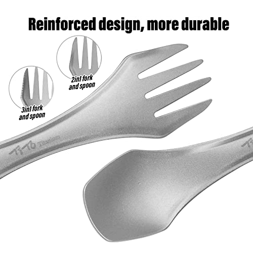 3-in-1 Titanium Spork – Lightweight Camping Utensil Set