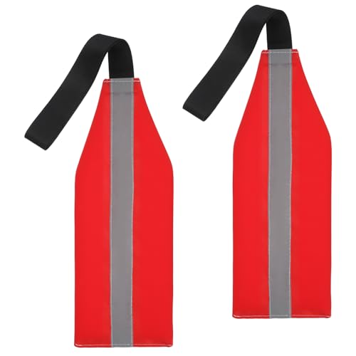 Reflective Red Kayak Safety Flags - 2 Pcs High Visibility