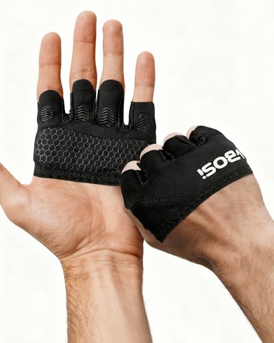 Weight Lifting Gloves with Silicone Grip - Black Medium