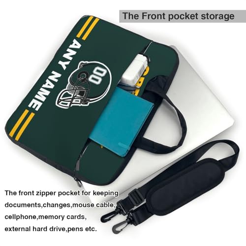 Personalized Football Laptop Bag - Custom Name & Number - Green Bay
