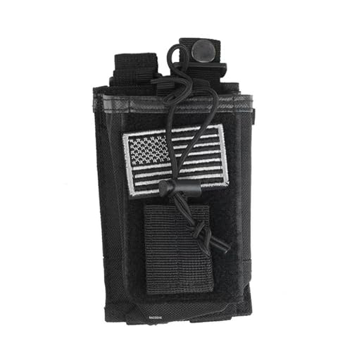 Tactical Molle Radio Holster Pouch - Black 1 Pack