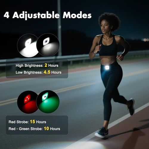 Rechargeable Running Lights 2 Pack - Clip-On, 4 Modes, High Brightness, Water-Resistant for Night Jogging & Outdoor Safety