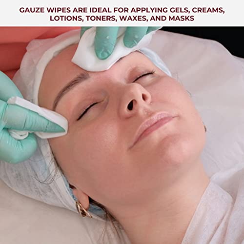 Silky Gauze Wipes - Lint-Free, Ultra-Soft, 4” x 4”, 200 Count - Red