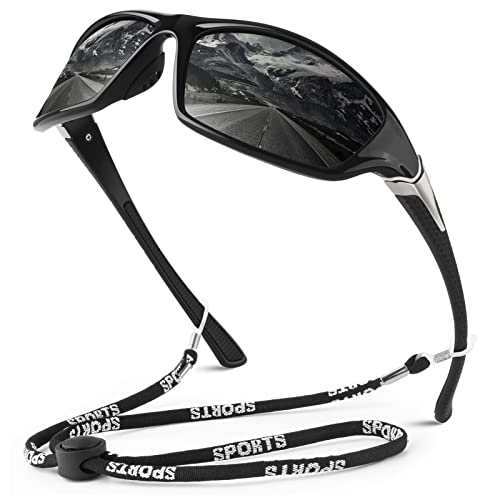 Polarized Sports Sunglasses - Lightweight Black Frame/Smoke Lens