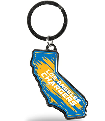 Los Angeles Chargers State Shape Keychain - 3.5 x 1.5 Inch Team Color
