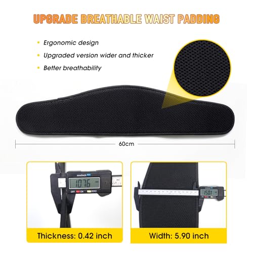 Safety Harness Fall Protection Kit with Shock Absorbing Lanyard, Roofing Work Harnesses Full Body Safety Harness for Construction (Yellow)