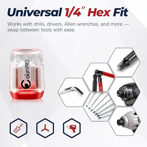 3PCS Magnetic Screw Rings ? Removable Magnetizer Rings for 1/4" Hex Bits, Powerful Rare Earth Neodymium Magnet, Compatible with Screwdrivers, Power Drills & Hex Wrenches