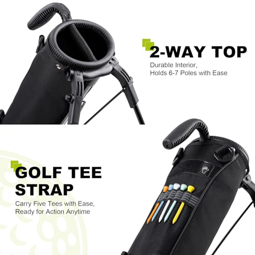 Lightweight Golf Stand Carry Bag - Durable Black Golf Bag, 31.5 Inches