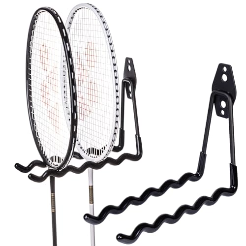 ZHMY Black Tennis Racket Storage Hanger Wall Hooks for Garage & Sports