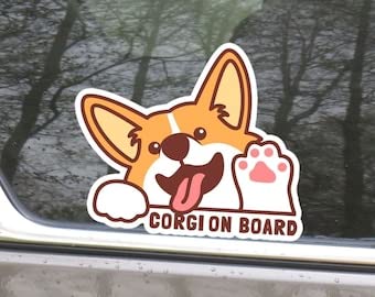 Peeking Corgi Car Decal Sticker - Waterproof Vinyl Dog Window Bumper Sign