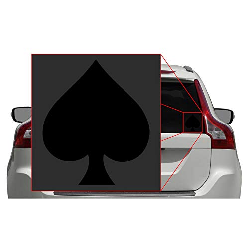 Spade Poker Symbol Vinyl Transfer Decal - Black, 3in x 2.5in