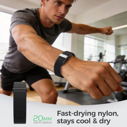 Nylon Sport Band 3-Pack - Black, Starlight & Seashell - Quick-Dry Replacement Strap for Hume