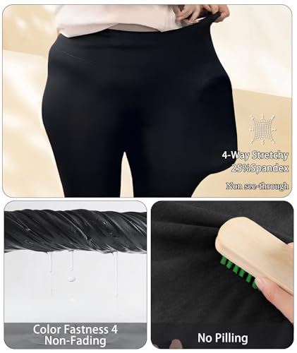 LALAGEN Plus Size Women's Biker Shorts with Pockets - Tummy Control Gym & Yoga, 2X Black