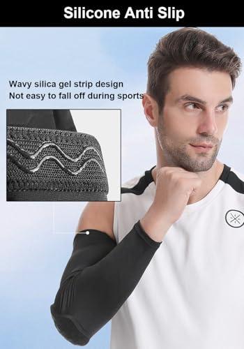 Elbow Compression Sleeve - Padded Arm Sleeve for Sports - X-Small, Black