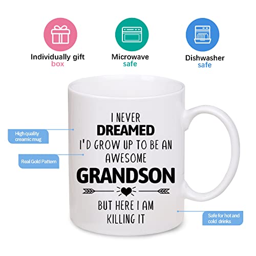 Funny Coffee Mug Gift for Grandson - Awesome Grandson 11oz
