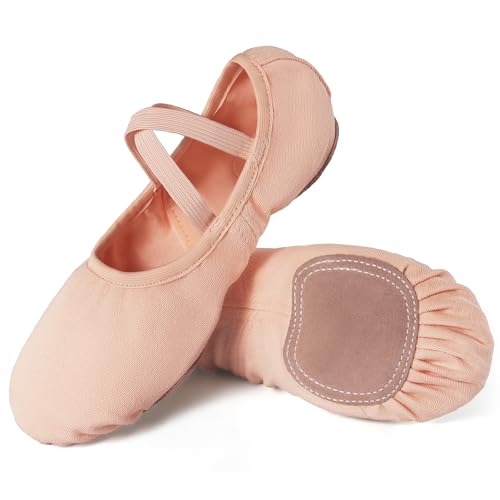 Dynadans Stretch Canvas Ballet Shoes Women Girls Split Sole Pink - Size 8