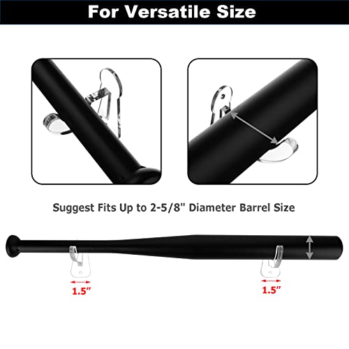 Cosmos Acrylic Baseball Bat Wall Mount Holder Stand Transparent Clear Set for 2-5/8" Barrel