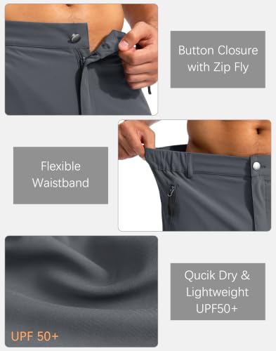 Lightweight Men's Cargo Shorts with 5 Zipper Pockets - 9/7/11"