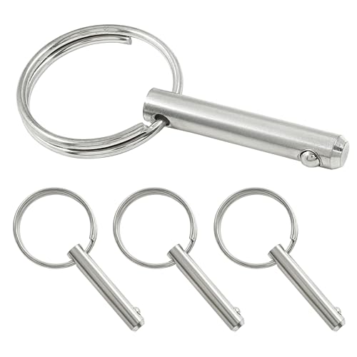 4-Pack Quick Release Pins - 1/4" Diameter, 1" Usable Length