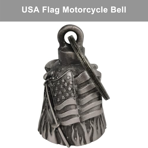 Dream Apparel USA Flag Guardian Angel Motorcycle Bell | Good Luck Gift for Riders