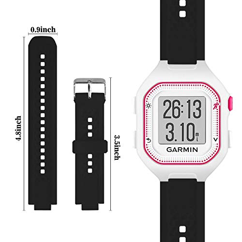 Soft Silicone Replacement Watch Band for Garmin Forerunner 25 - Small Black
