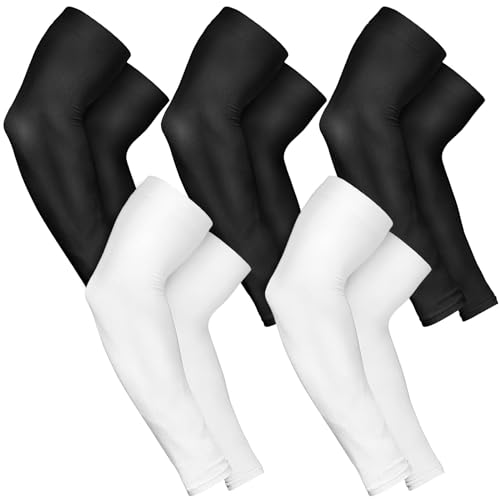 Compression Cooling Tattoo Arm Sleeves - 5 Pairs Black & White