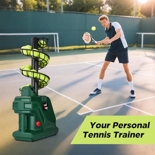 Portable Tennis Ball Machine - 5 Angles, 2 Power Levels, 30 MPH