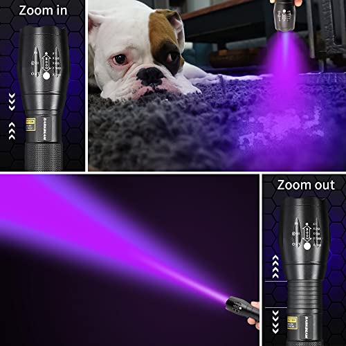 DARKBEAM UV 365nm and 395nm Light Wood's lamp Blacklight Ultraviolet Flashlight LED Portable Mini Handheld Torch, Detector for Dog Urine Pet Stains Anti-counterfeiting Identification, Resin Curing