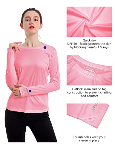 UPF 50+ Long Sleeve Women's Rash Guard Swim Shirt - Athletic Tops