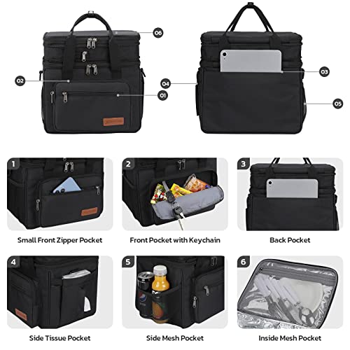 Insulated Expandable Lunch Box - 23L Cooler Bag with 16h Thermal Retention