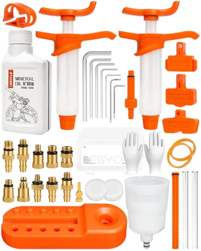 Bike Brake Bleed Kit with 150ml Mineral Oil for Shimano, Tektro, TRP Hydraulic Disc Brakes