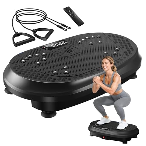 Vibration Plate Exercise Machine - 450 lbs Capacity - Black