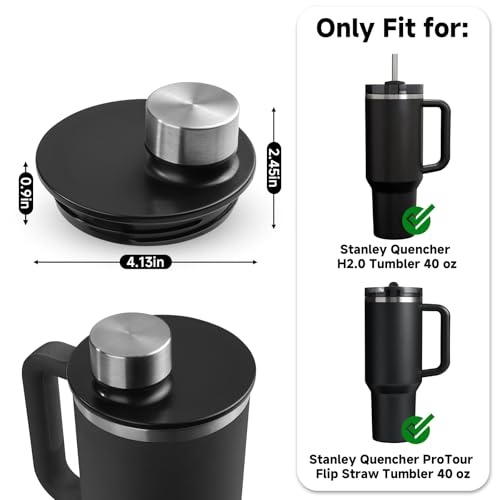 Spill Proof Replacement Lid for Stanley 40 oz Tumbler - Black