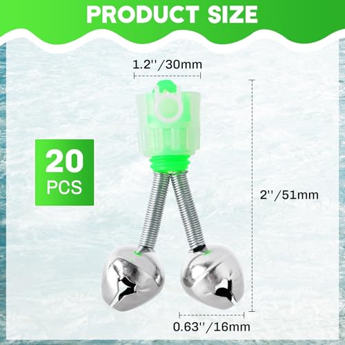 Fishing Bite Alarm Bells - 20 Pack with Dual Alerts