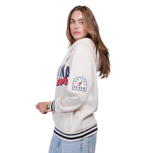 WNBA Official Super Soft Kaleido Hoodie Sweatshirt - Indiana Fever Medium Oatmeal Heather