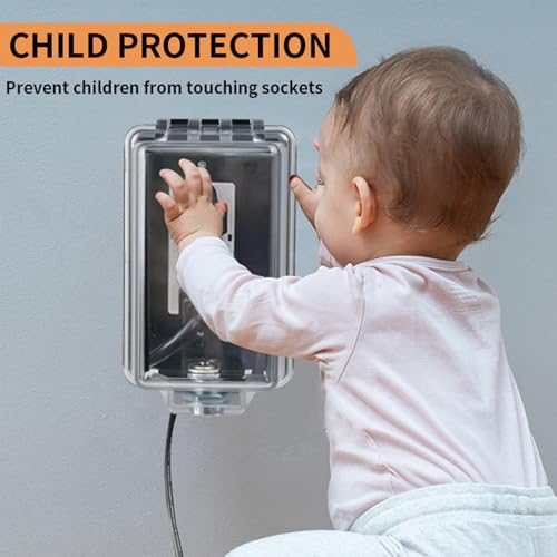 Outdoor Outlet Cover,Standard Single Gang Outlet Cover Weatherproof Enclosure,Rated for Wet Locations, Outdoor Electrical Box Waterproof Plug Covers, 2 pack