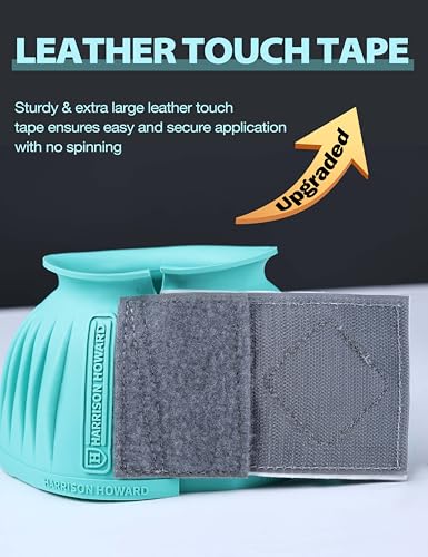 Rubber Bell Boots for Horses - Hoof Overreach Protection, X-Large Turquoise