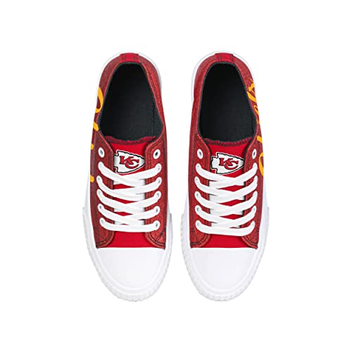 Detroit Lions Women's Glitter Low Top Canvas Sneakers