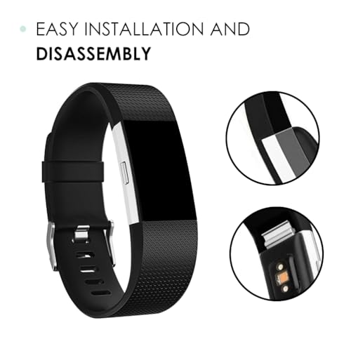 Replacement Fitness Tracker Wristband for Charge 2 - Large Black