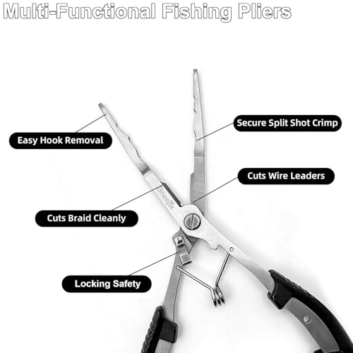 Professional 8.4 Inch Fishing Plier with Safety Lock & Lanyard