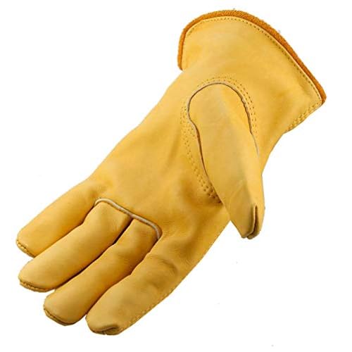Galeton - 25001PR-XL Rough Rider Premium Leather Driver Gloves With Elastic Back Gold