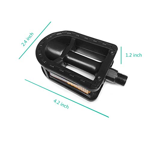 Kid's Bike Pedals - 1/2-Inch Resin Pedals with Reflectors