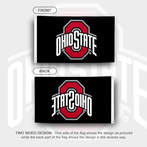 Ohio State University Flag - 3x5 Ft Single-Sided - Black