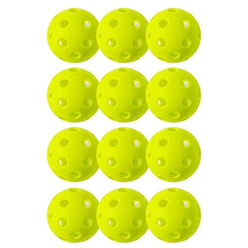 Indoor Pickleballs - USAPA Approved X-26 - Lime Green, 12 Pack
