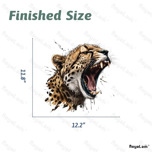 Lifelike Roaring Cheetah Wall Decal Nursery Animal Leopard Wall Sticker Removable Peel and Stick Wall Art Decor Decoration for Kid Baby Preschool Living Room Playing Room Bedroom School