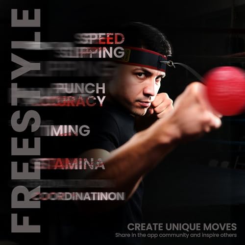 Training Reflex Ball with Counter App - Adjustable Headband, Yellow/Black