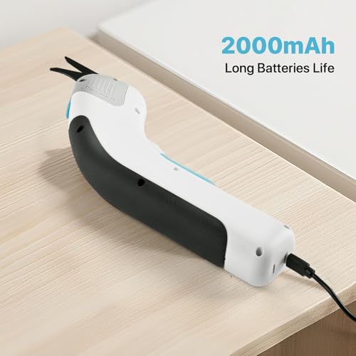 Cordless Electric Fabric Scissors, Power Rotary Cutter,Cardboard Box Heavy Duty Scissor, Carpet cutter tool heavy duty electric,Box Cutter for Carton Carpet Plastic Fabric Leather white