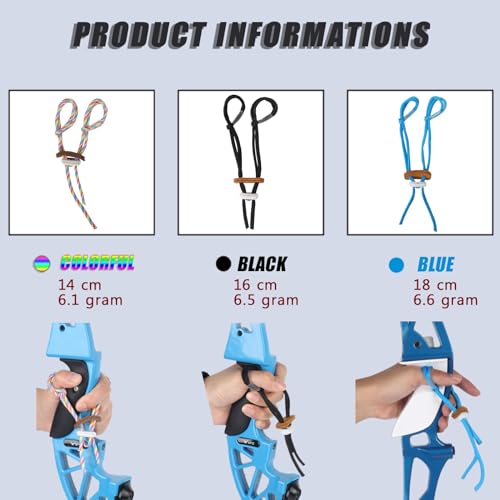 Adjustable Archery Finger Sling - Black Recurve Bow Accessory