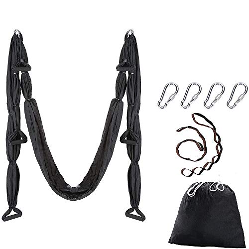 Aerial Yoga Swing Set - Ultra Strong Hammock Trapeze - Black