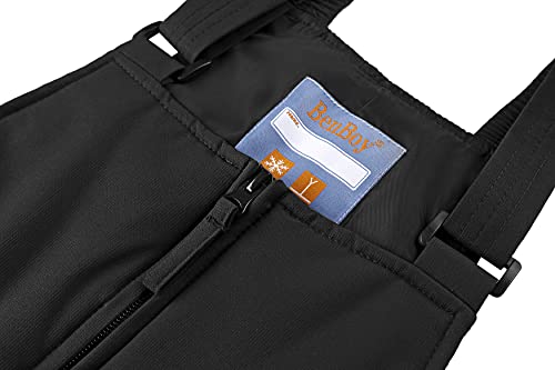 BenBoy Kids Snow Ski Bib Pants Waterproof Windproof Black Small
